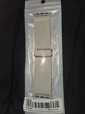 Beige Canvas Apple Watch Band with Rose Gold Hardware